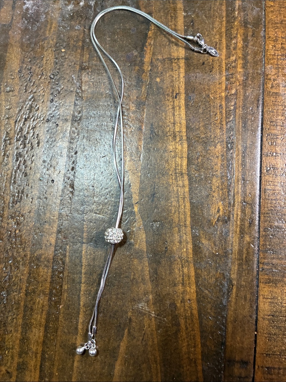 Victoria Wieck Sterling Silver Crystal Lariat Necklace